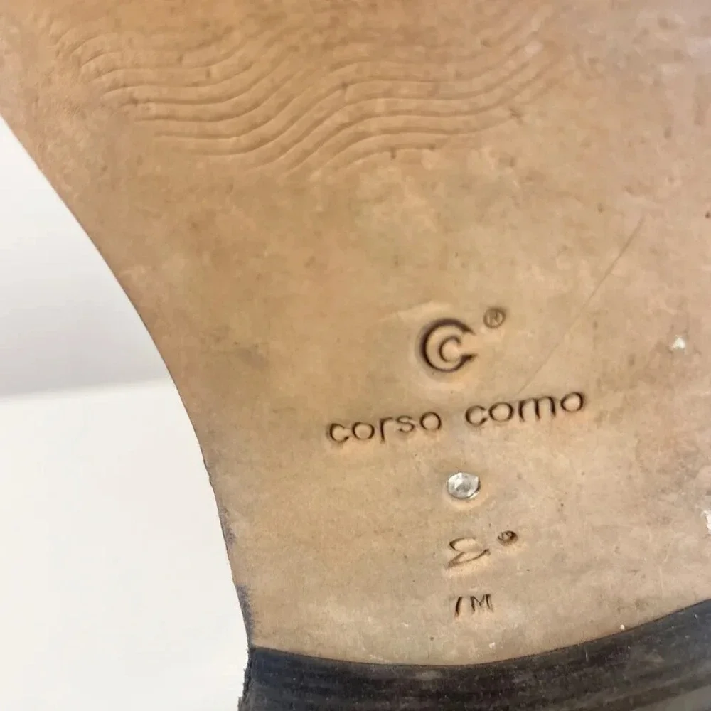 Corso Como Knee High Riding Boots Womens‎ Size 7 M Black Leather Equestrian Zip